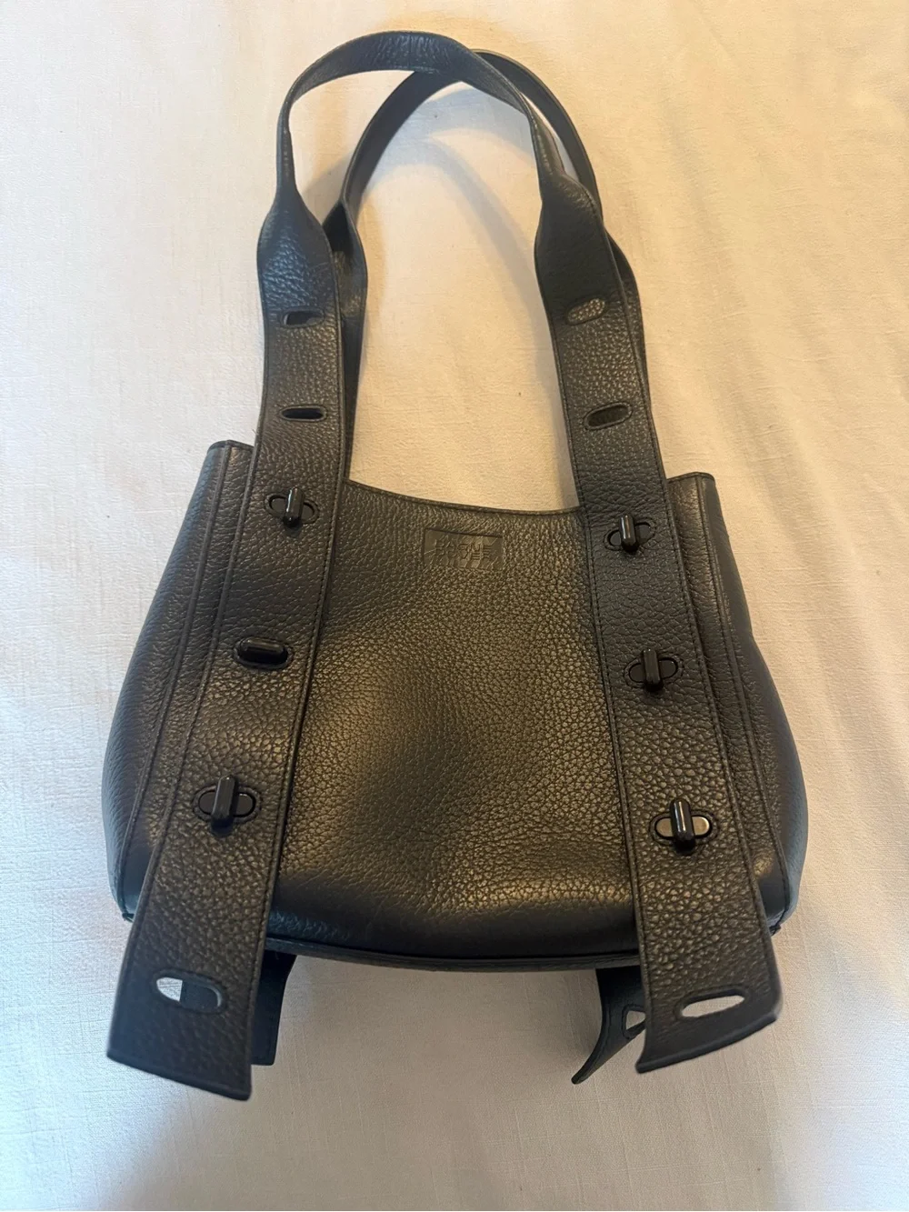 Dagne Dover Black Leather tote